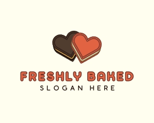 Heart Cookie Biscuit logo design