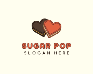 Heart Cookie Biscuit logo design