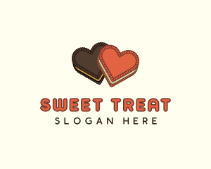 Heart Cookie Biscuit logo design