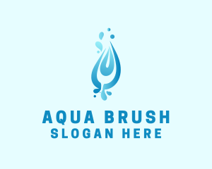 Blue Water Droplet logo design