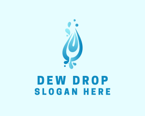 Blue Water Droplet logo design