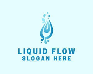 Blue Water Droplet logo design