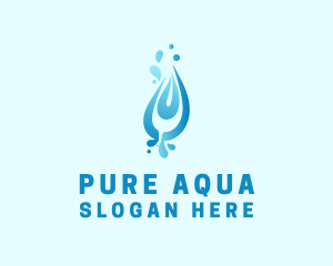 Blue Water Droplet logo design