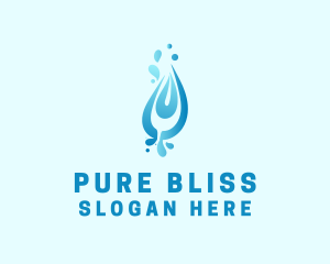 Blue Water Droplet logo design