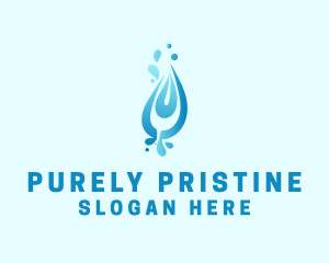 Blue Water Droplet logo design