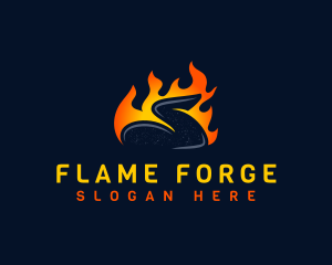 Flame Chicken Wing logo design