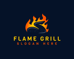 Flame Chicken Wing logo design