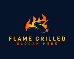 Flame Chicken Wing logo design