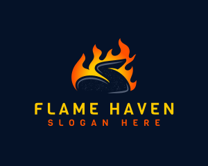 Flame Chicken Wing logo design