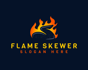 Flame Chicken Wing logo design