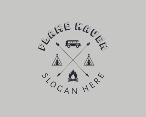 Retro Hipster Camping logo