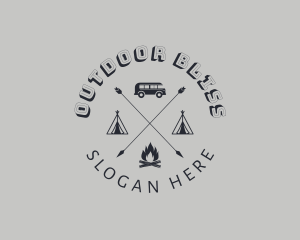 Retro Hipster Camping logo design