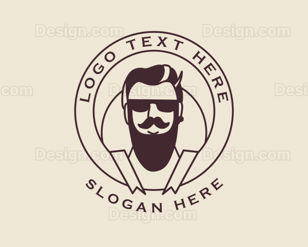 Grooming Man Beard Salon Logo