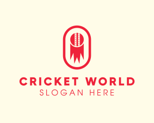 Red Cricket Ball logo