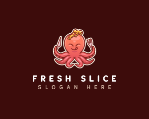 Octopus Pizza Slice logo design