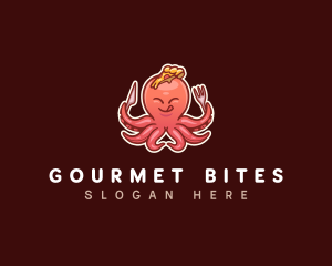 Octopus Pizza Slice logo design