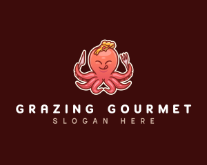 Octopus Pizza Slice logo design