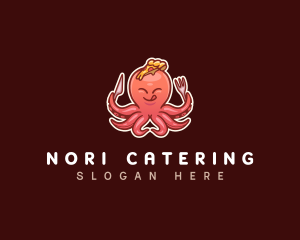 Octopus Pizza Slice logo design