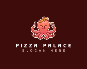 Octopus Pizza Slice logo design