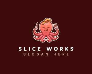 Octopus Pizza Slice logo design