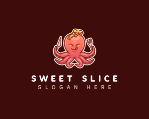 Octopus Pizza Slice logo design