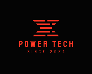 Red Technology Letter X logo