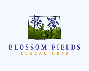 Colorado Blue Columbine Flower logo design