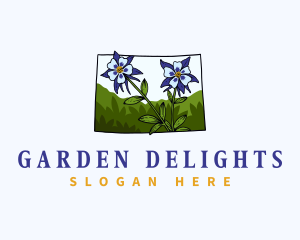 Colorado Blue Columbine Flower logo design