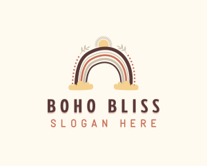 Boho Rainbow Childcare logo design