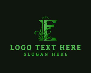 Grass Plant Letter E logo