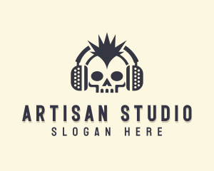 Headphones Skull Studio logo design