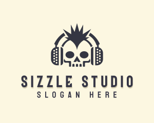 Headphones Skull Studio logo design