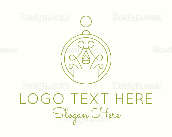 Green Ornate Candle Logo