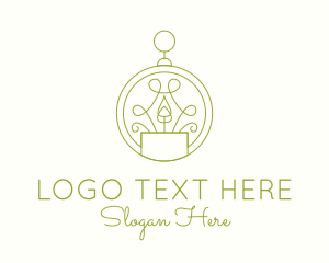 Green Ornate Candle  Logo