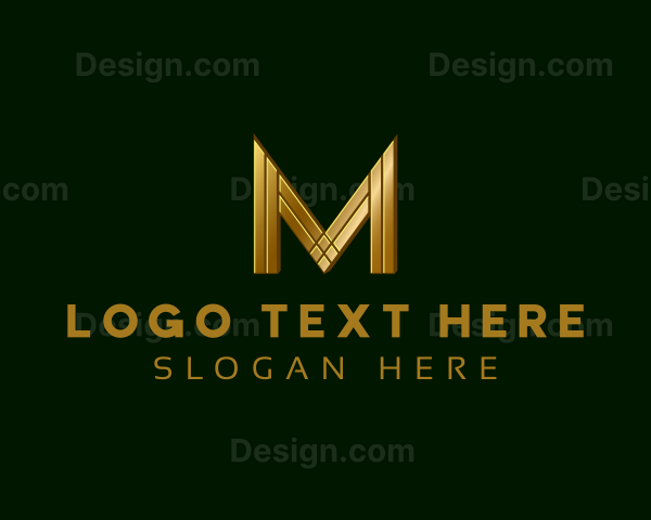 Modern Gold Letter M Logo