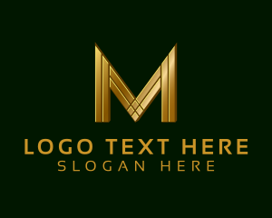 Modern Gold Letter M logo