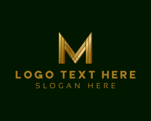 Modern Gold Letter M logo