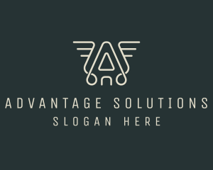 Wings Aviation Letter A  logo design