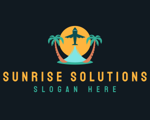  Tropical Sun Tree logo design