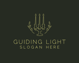 Candle Candelabra Light logo design