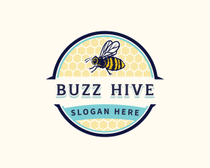 Bee Bumblebee Honeycomb logo