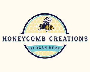 Bee Bumblebee Honeycomb logo design