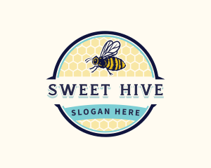 Bee Bumblebee Honeycomb logo design