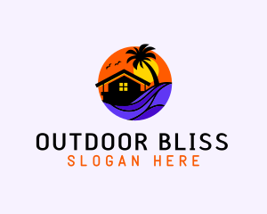 Sunset Palm Beach House logo design