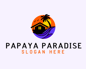 Sunset Palm Beach House logo design