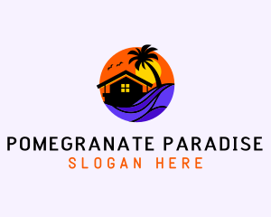 Sunset Palm Beach House logo design