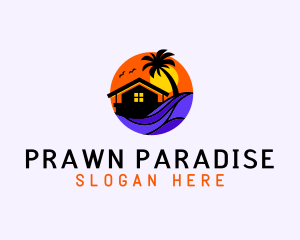 Sunset Palm Beach House logo design