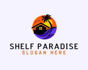 Sunset Palm Beach House logo design