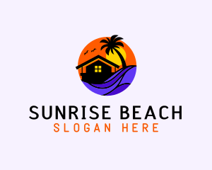 Sunset Palm Beach House logo design