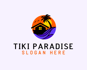 Sunset Palm Beach House logo design